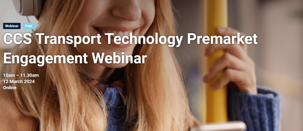 CCS Transport Technology Premarket Engagement Webinar - Ultimate Rail Calendar